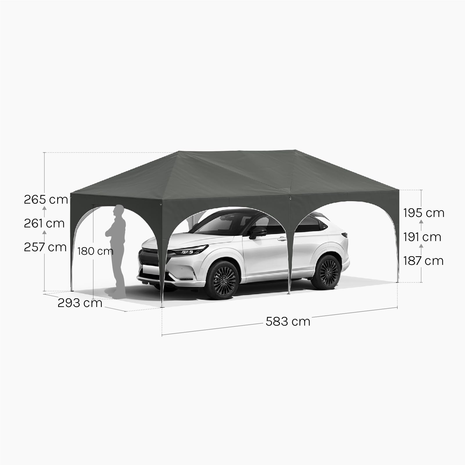 WOLTU Pavillon, Faltpavillon 3x6 m, mit 6 Seitenwänden, Partyzelt wasserabweisend UV-Schutz 50+, höhenverstellbarer Gartenpavillon, mit Tragetasche, für Outdoor Garten Camping Grau