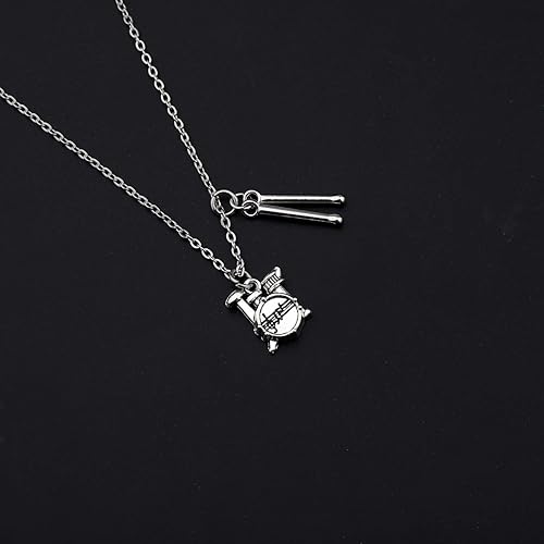 Miniatura 4 de CENWA Baquetas de batería colgantes Kit de batería músico percusión joyería de batería banda de reproductor de batería regalos