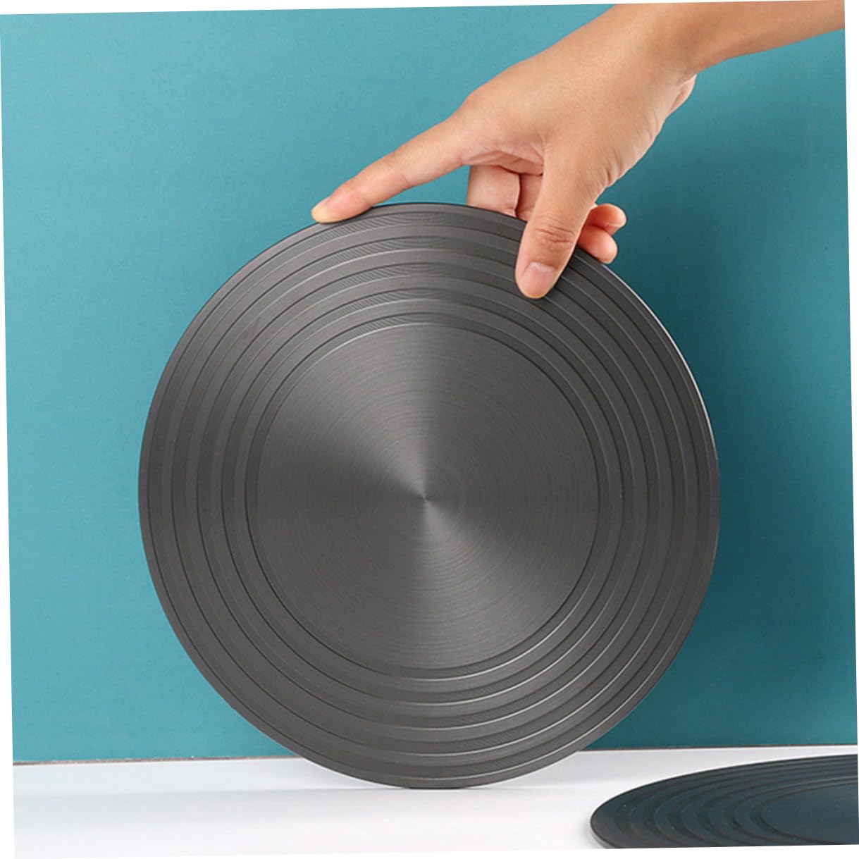 VICASKY Diffusore di Calore per Fornello Gas 28cm in Alluminio Nero Piastra Rotonda Antiscottatura e Sbrinamento per Cucina Domestica
