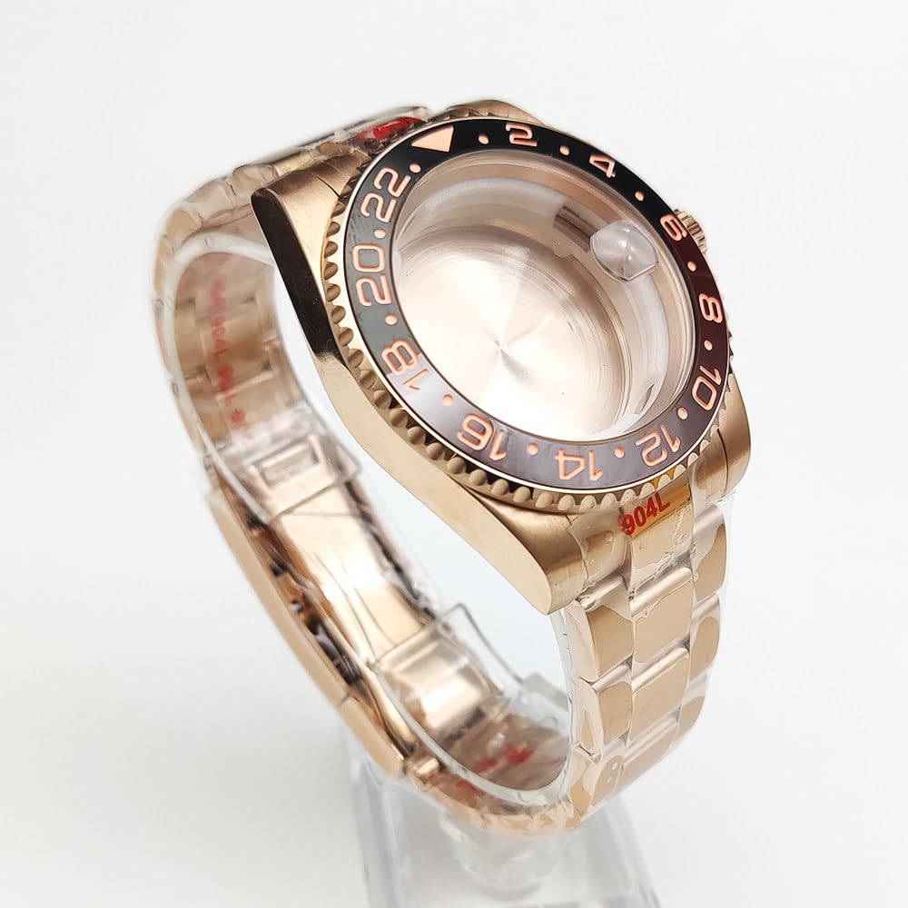 40mm Koperta Zegarka + Bransoleta + Bezel Kit, Zakręcana Korona Zamiennik Koperta Zegarka Modyfikacja Części dla Rolex Yacht-Master
