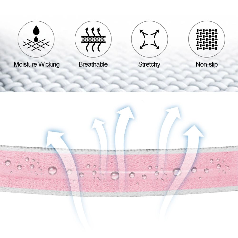 URAQT Sport Fascia Capelli Antiscivolo, 5 Pcs Sportiva Fasce per Capelli Sottile Elastico Turbante Fasciaa, Sport Fasce Sottile Unisex Fascia Elastica Capelli Sottile per Sport,Yoga, Fare Jogging