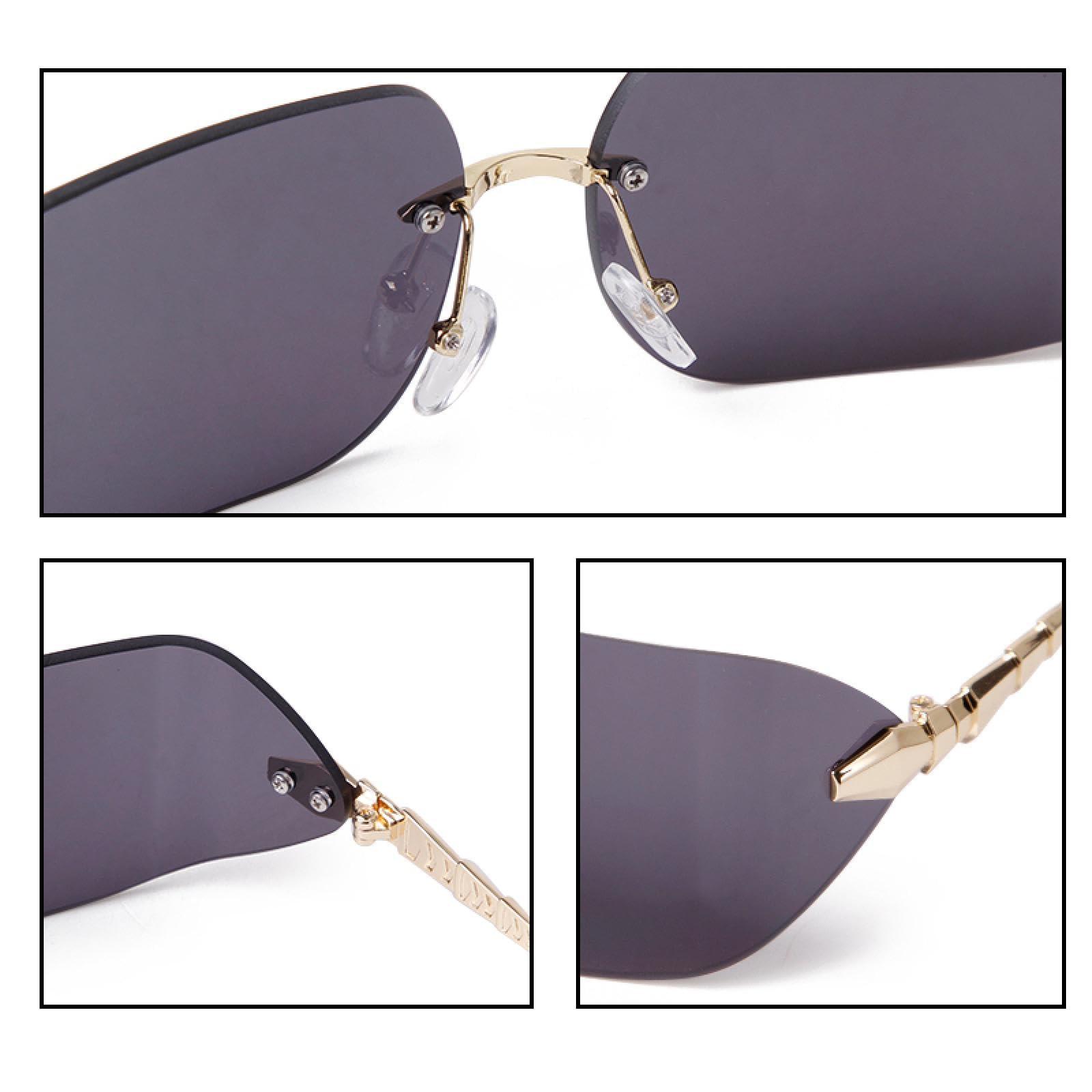Duże okulary przeciwsłoneczne bez oprawek Unisex Kobiety Mężczyźni Srebrne Uv400 Modne okulary przeciwsłoneczne Gogle Shades
