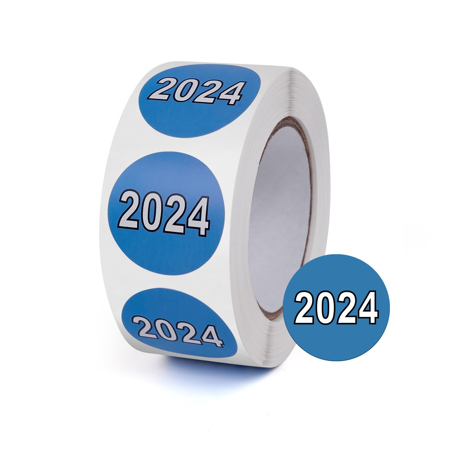 YIKIADA 500 PCS 2024 Dot Stickers Roll 1 Inches Round Vinyl Color Coded New Year Labels Self Adhesive Waterproof Bookmarks for File Folders Charts