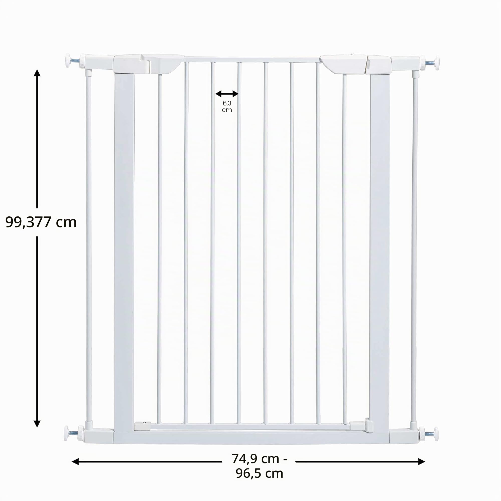 MidWest Homes for Pets - Cancello per animali domestici, altezza 99,4 cm, in acciaio bianco, si espande fino a 96,5 cm di larghezza, include estensioni di 7,6 cm