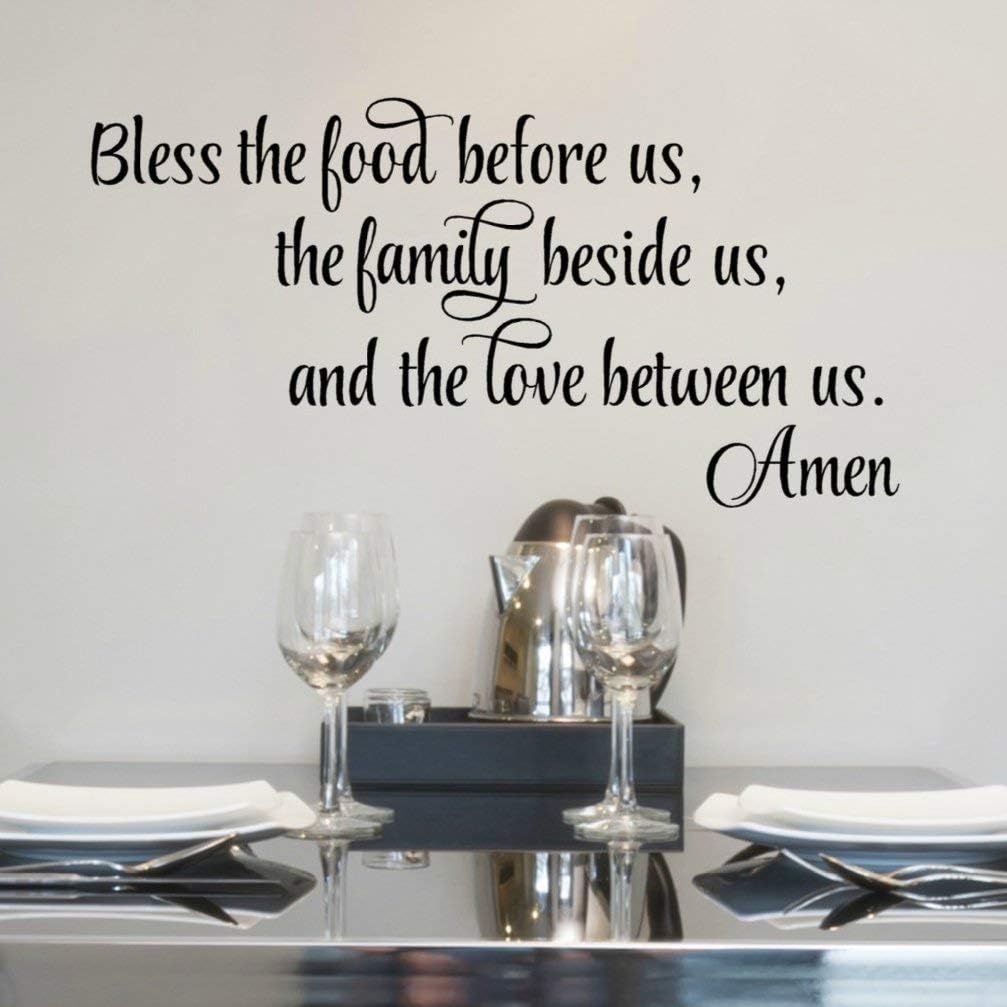 Bless The Food Before Us Wall Decal, Dinner Blessing Wall Decor, Religious Prayer Quotes, 30 Colors & Several Sizes