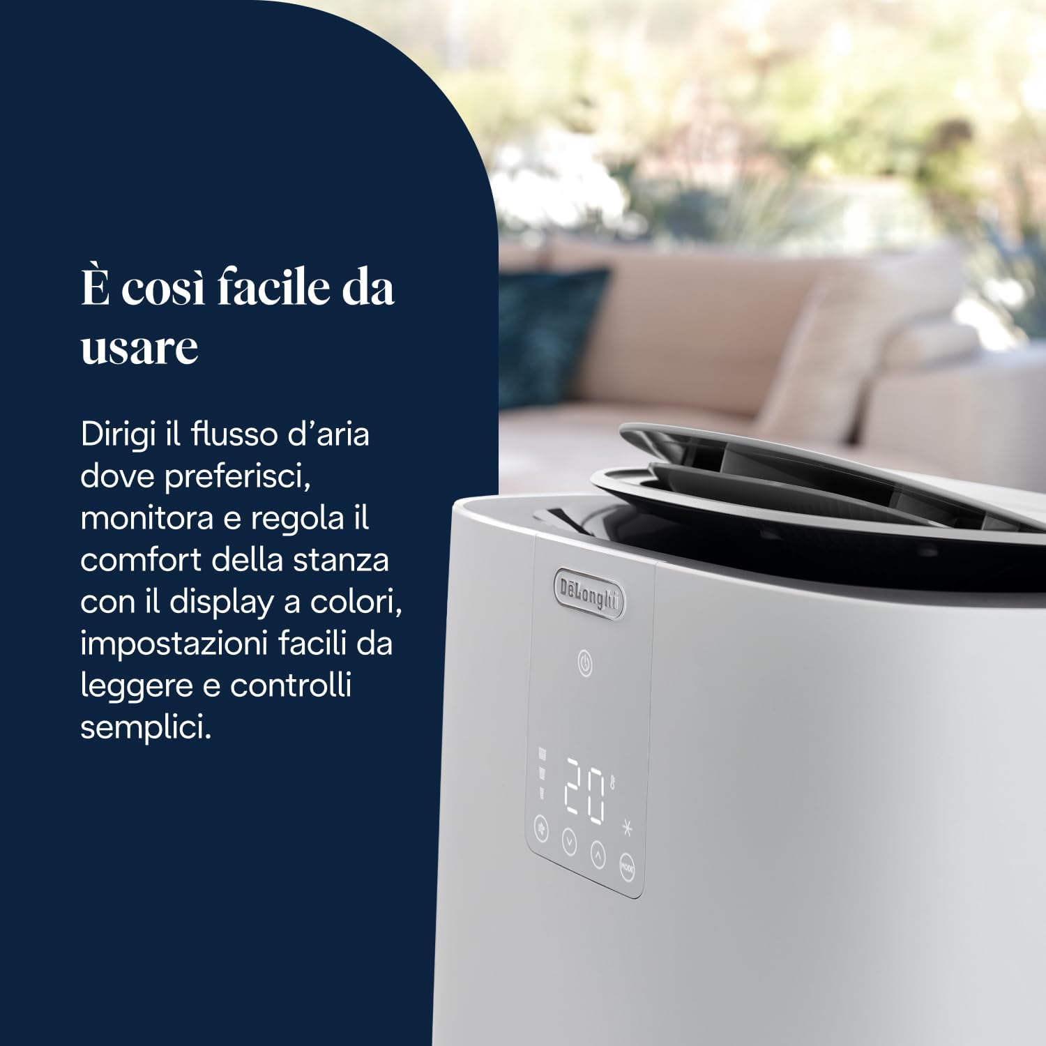 De'Longhi Pinguino GentleJet Inverter - Climatiseur mobile 3 en 1 avec déshumidificateur et ventilateur, 13000 BTU/h pour pièces de 130 m³, fonctionnement silencieux, classe énergétique A+, blanc