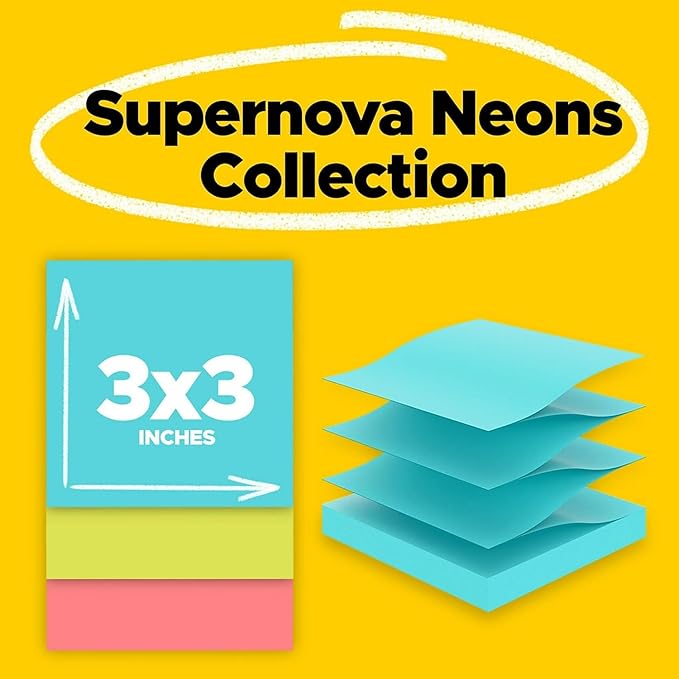 Notas Adhesivas 18 Paquetes Colores Neón miniatura 2