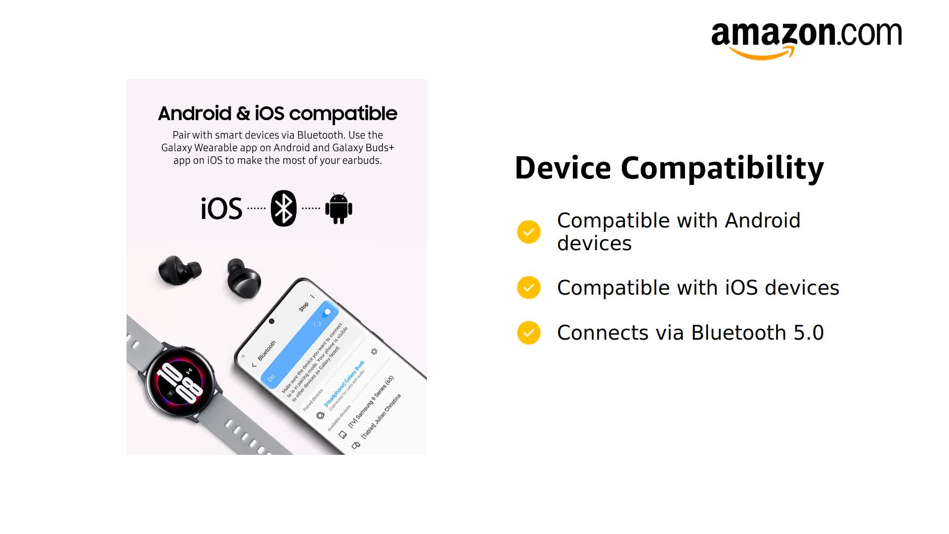 Galaxy - GALAXYBuds＋ Amazon.com: Samsung Galaxy Buds+ Plus, True Wireless Earbuds
