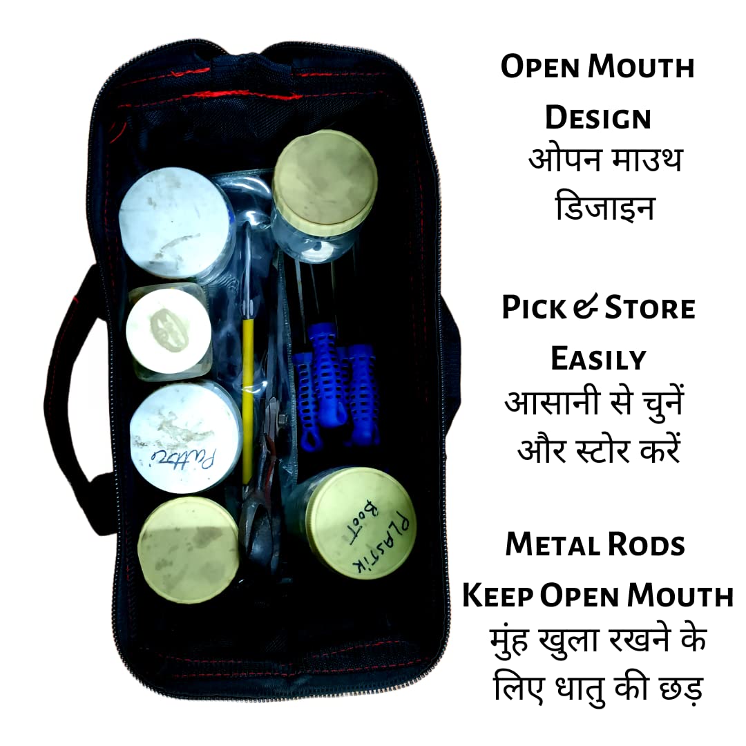 JK Handloom Tool Bag | 13 Inches | Open Mouth Design | For