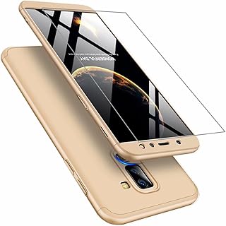 Funda Samsung A6 Plus 2018 Cubierta de 360?Caja AILZH Protecci?n de C?scara Dura Anti-Shock Anti-Rasgu?o del Protector Completo del Cuerpo 360 Grados Caso Mate+ Vidrio Templado Golden(Oro) Funda Samsung A6 Plus 2018 Cubierta de 360?Caja AILZH Protecci?n de C?scara Dura Anti-Shock Anti-Rasgu?o del Protector Completo del Cuerpo 360 Grados Caso Mate+ Vidrio Templado Golden(Oro)