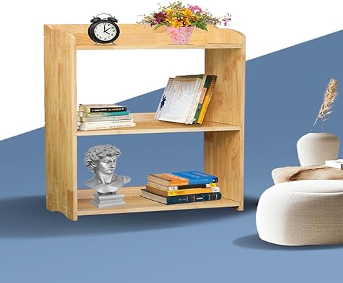 Miniatura 6 de Natural Wood Bookshelf, 3 Tier Bookcase, Freestanding Display Storage Shelves Open Bookshelf for Bedroom, Living Room and Office (Natural, 3 Tier