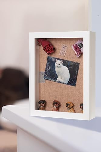 Miniatura 7 de Caja de sombra blanca de 5 x 7 pulgadas, marco pequeño de sombra con vidrio, pequeña vitrina para playa, taxidermia, recuerdos de boletos