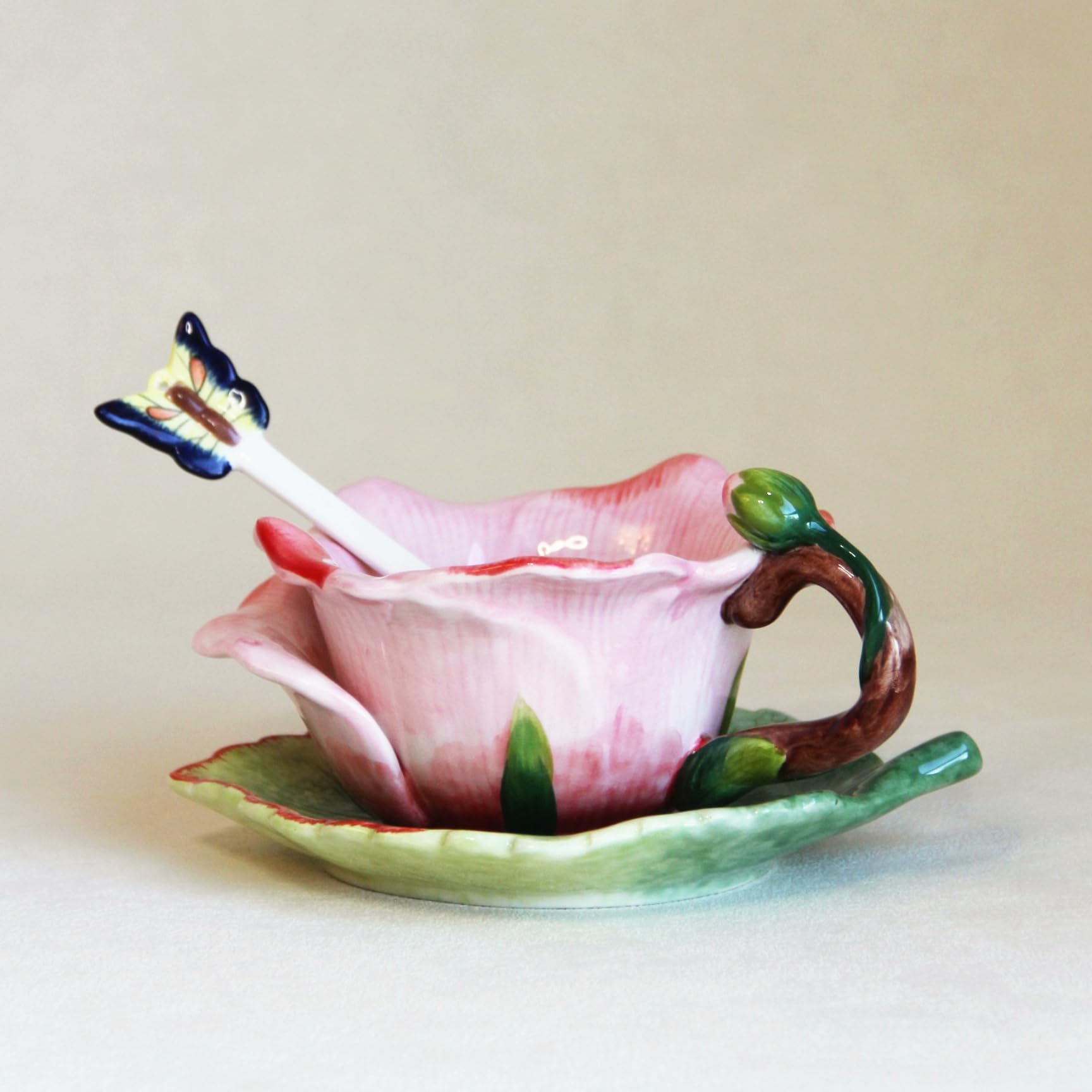 Amazon.com | Minigift Ceramic Tea Cup and Saucer Set ，6OZ 3D Hand