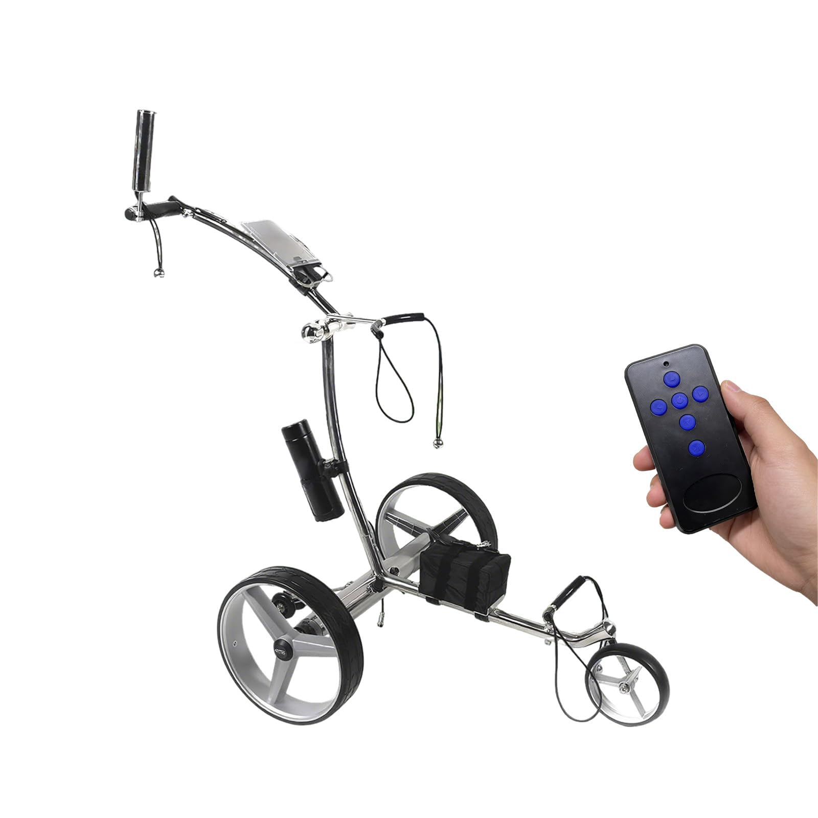 Trolley da Golf Elettrico, 20km di Autonomia, Telecomando, 3 Ruote, Pieghevole e Robusto - Accessorio Ideale per Il Vostro Equipaggiamento