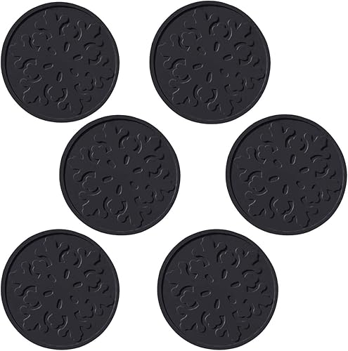 Posavasos suaves negros del aislamiento térmico, 3-1/2 pulgadas antideslizante alfombra del silicón para el baño y la cocina