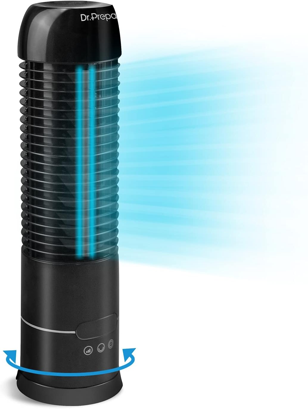 DR.PREPARE Oscillating Tower Fan with Touch Buttons, 3 Speeds and Timers, 70° Oscillation, Quiet Cooling, Personal Bladeless Fan for Bedroom Office Home, 16-Inch