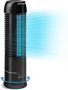 DR.PREPARE 16" Tower Fan, 70 Oscillating Desk Fan, 3 Speeds with Timers, Personal Small Fans, Portable Bladeless Table Fans for Home, Office