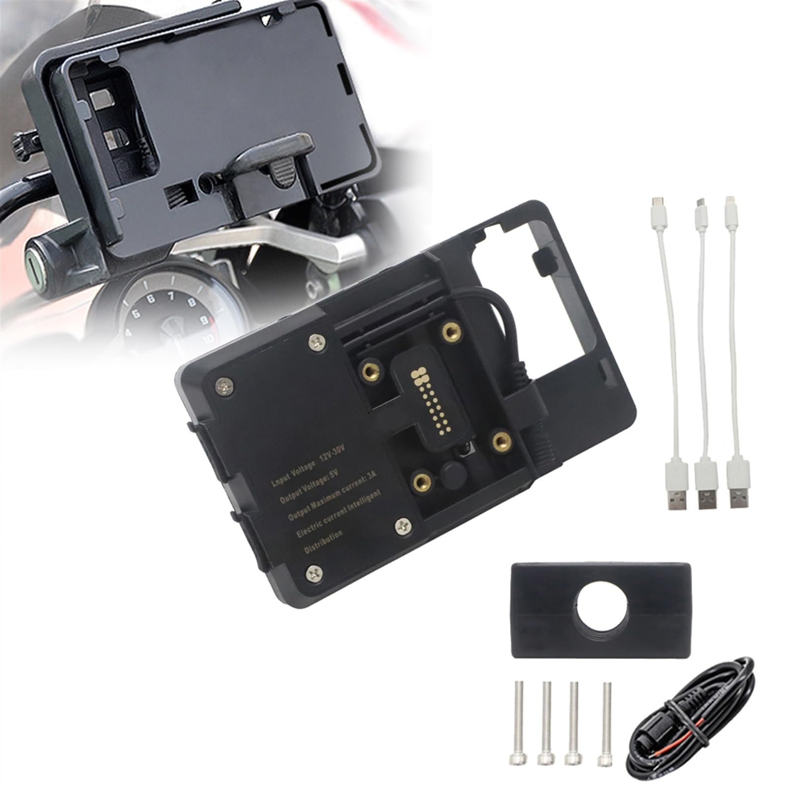 Soporte De Placa De Navegación Para Honda NT1100 (2022-2024) - Expansión Para GPS Y Teléfono, Aluminio Y Acero, Negro