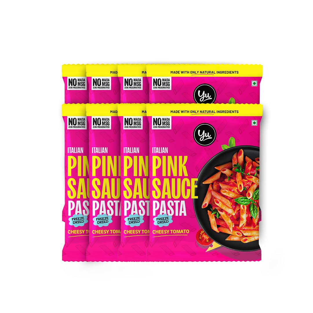 Italian Pink Sauce Pasta - No Maida - No Msg - Zero Preservatives - Instant Penne Pasta With Sauce - Ready To Eat Pasta In 5 Mins - 520 Gram (65G X Pack Of 8)
