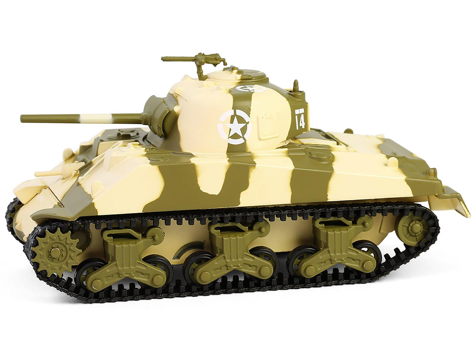 1944 M4 Sherman Tank U.S. Army, 756th Tank Battalion, 5th Army C Company, Cassino, Italy Camouflage Battalion 64" Series 5 1/64 Diecast Model Car by Greenlight 61050B