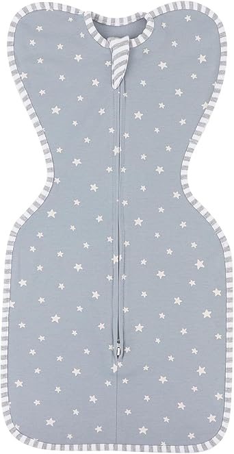 Newborn Swaddle Sleep Sack Cotton Baby Sleeping Bag with Arms 2 Way Zipper Wearable Blanket All Season Soft Sleep Suit for Boys and Girls 0-6 Months