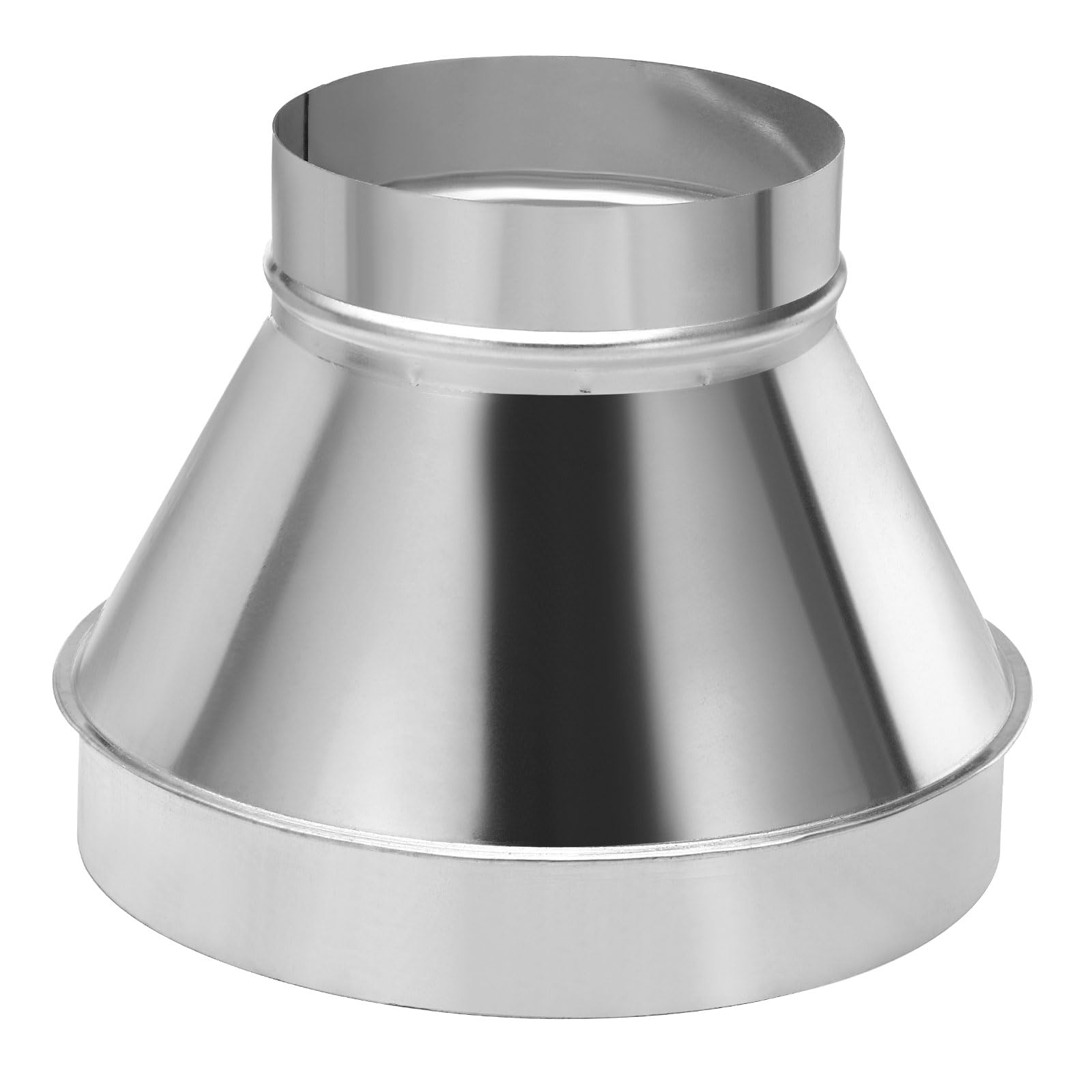 PATIKIL 12 Inch to 8 Inch Round Duct Reducer Increaser Connector, Galvanized Steel Air Duct Adapter Pipe Fitting for Bathroom Kitchen Inline Ventilation Systems, Silver Tone