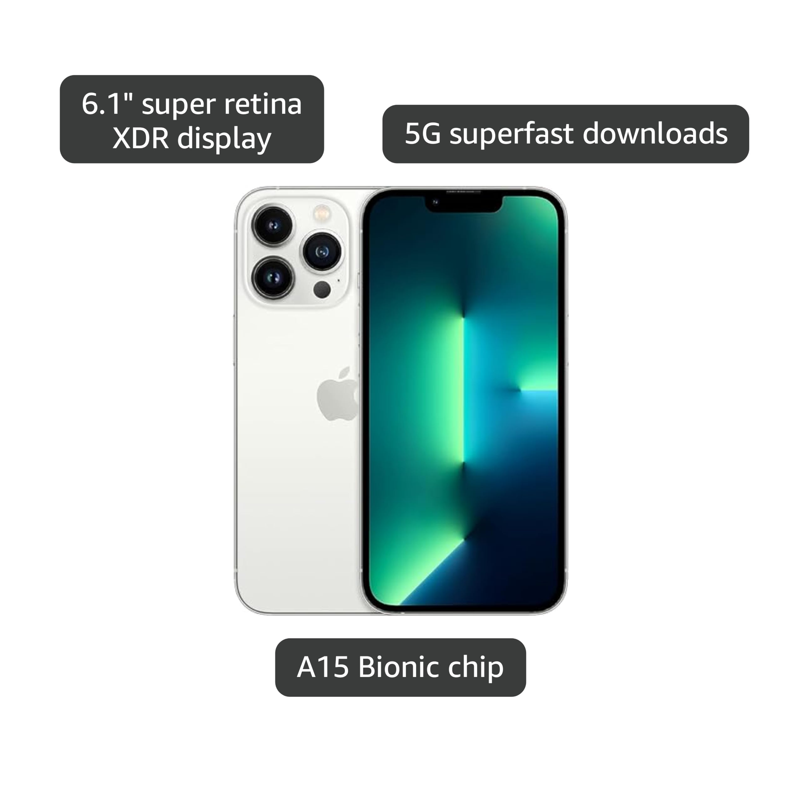 Amazon.com: Apple iPhone 13 Pro, 512GB, Silver - Unlocked (Renewed