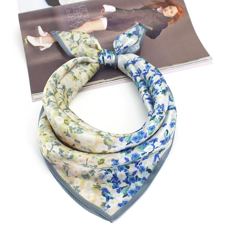 Image of ANDANTINO 100% Mulberry Silk Scarf -21 inch Square Neckerchief with Gift Packed