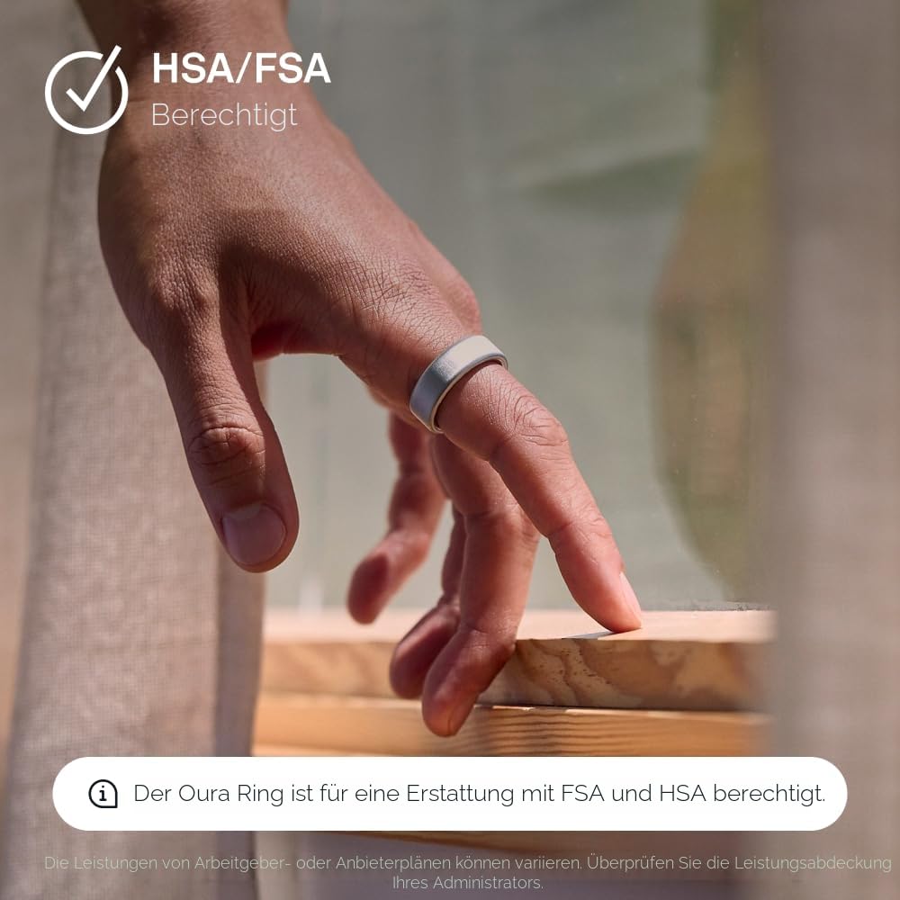 Oura Ring 4 - Gebürstetes Silber - Size 11 - Smart Ring | Measure First with Oura Ring 4 Sizing Kit | Sleep Tracking Wearable - Heart Rate - Fitness Tracker - Up to 8 Days Battery Life