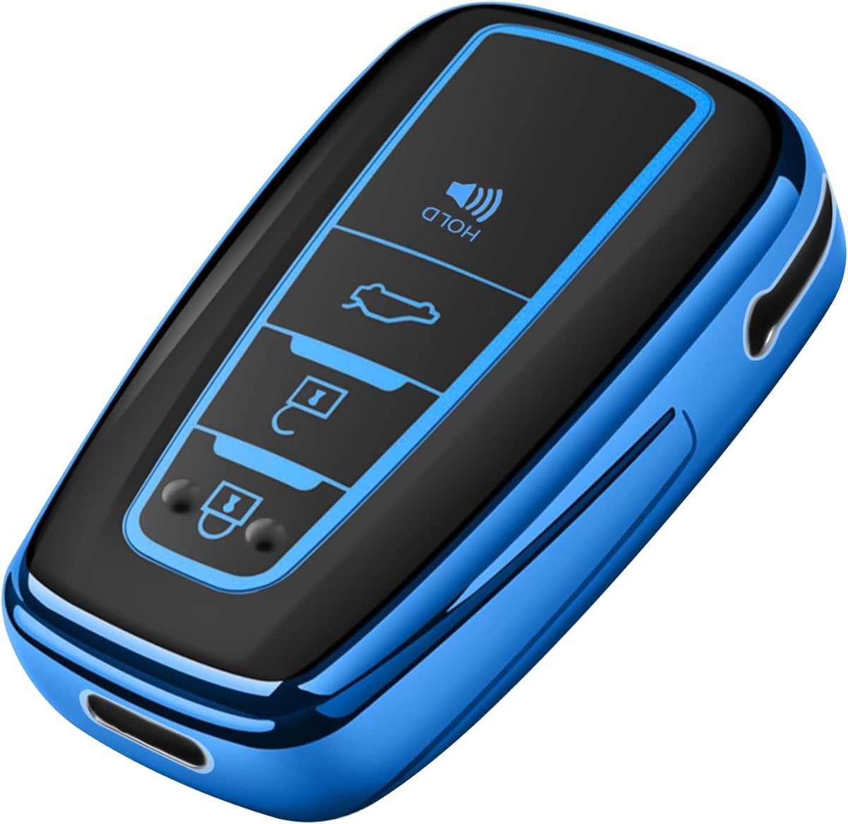 Tukellen for Toyota Key Fob Cover,Special Soft TPU Key Case Cover Protector Compatible with 2019-2025 Rav4 2018-2024 Camry 4Runner 2020-2022 Highlander Corolla Prius Avalon C-HR GT86-Blue