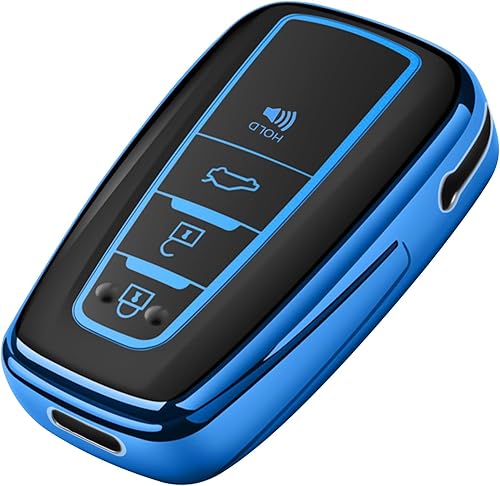 Tukellen para Funda de Llavero de Toyota, Funda Protectora Especial de TPU Suave Compatible con Rav4 2019-2025 Camry 2018-2024 4Runner 2020-2022 Azul