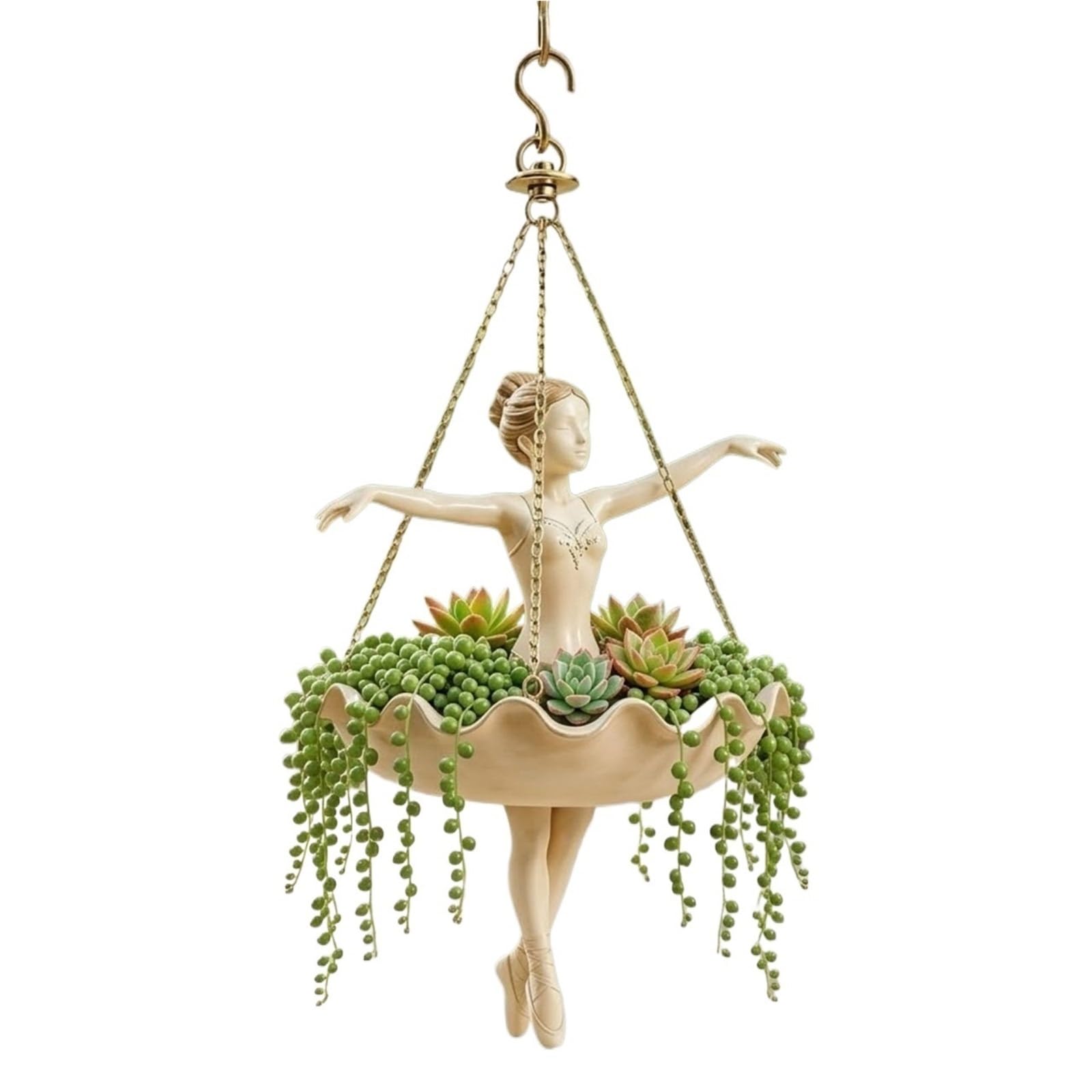 HUFENYU Ballet Dancer Hanging Planter Ballerina Plant Holder