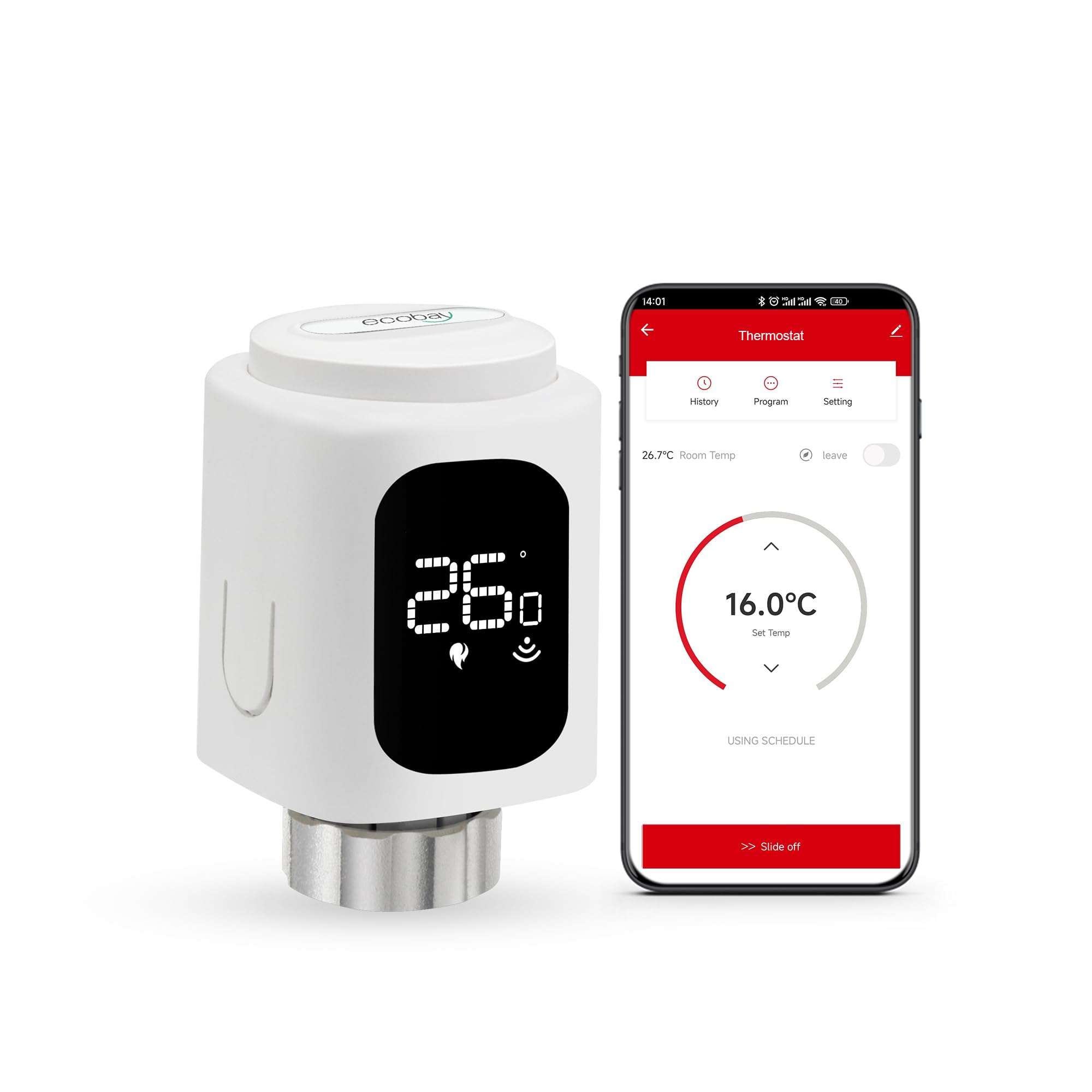 Thermostat de radiateur WiFi intelligent, kit complémentaire compatible avec Alexa, Google Assistant pour