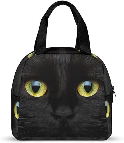Miniatura 4 de Yellow-Eyed Black Cat Lunch Box for Women Men Insulated Lunch Bag Reusable Lunch Tote Bag Lunch Container