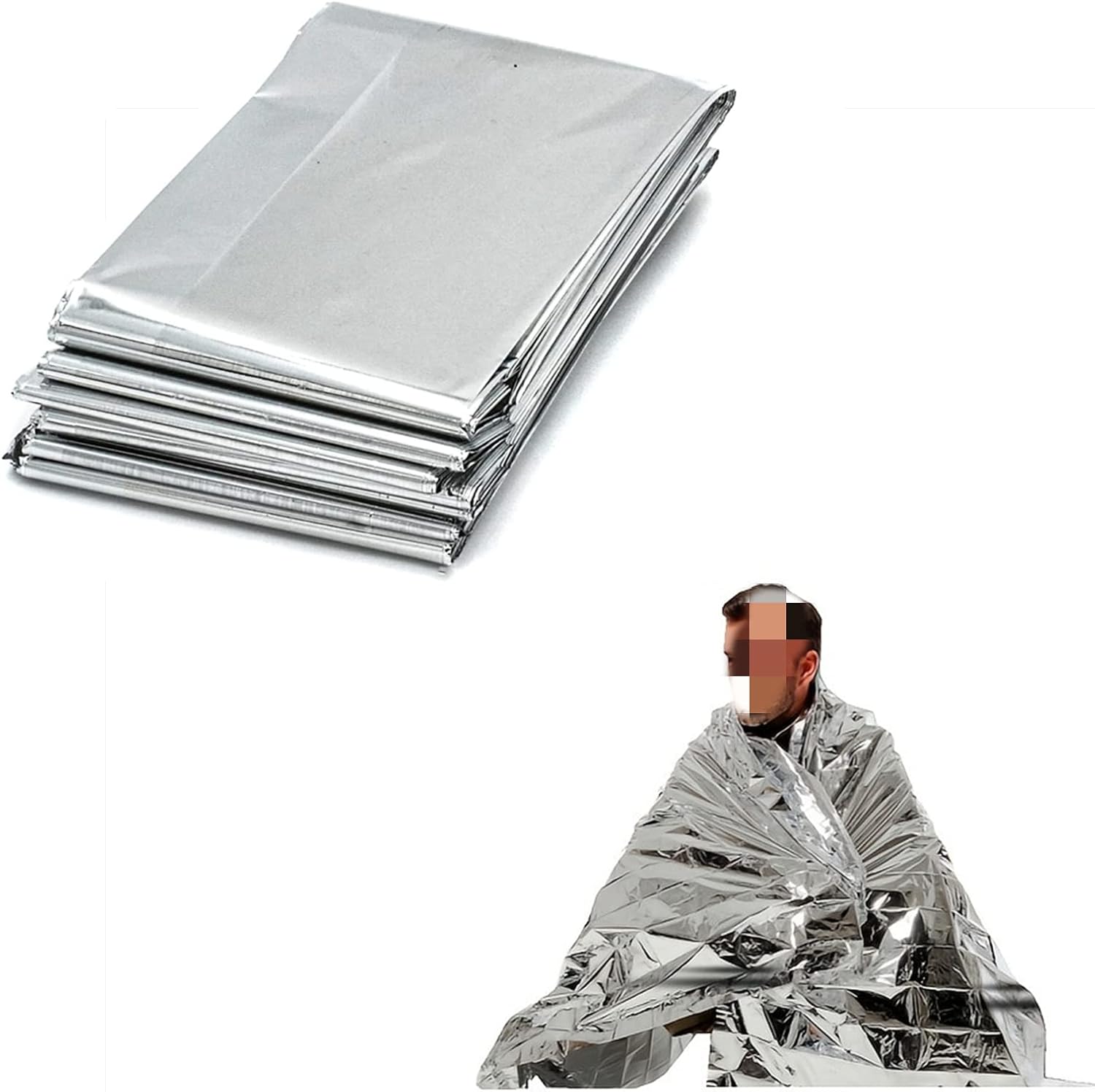 Emergency Mylar Thermal Blankets, Silver Gold Foil Survival