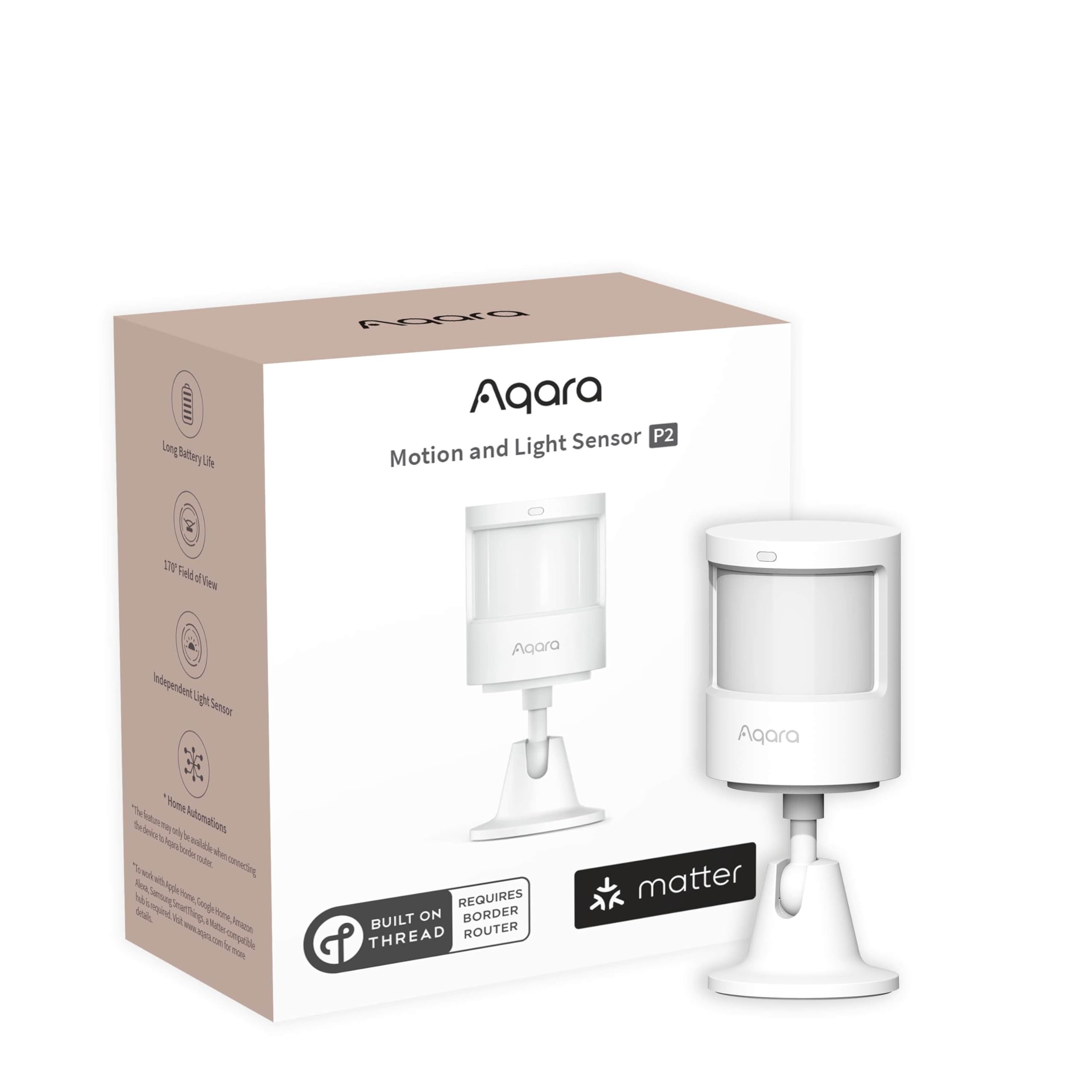 Aqara Aqara Bewegungs- und Lichtsensor P2, Matter, Thread, Bluetooth 5.0, 0-1500 Lux, batteriebetrieben