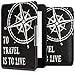 Produktbild kwmobile Amazon Kindle Paperwhite Hülle - Kunstleder eReader Schutzhülle Cover Case für Amazon Kindle Paperwhite (für Modelle bis 2017) - Travel Live Kompass Design Weiß Schwarz