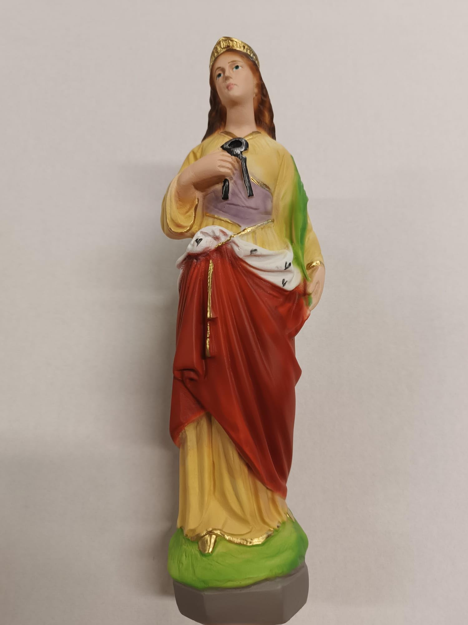 Generico ArteSacracaravaggio Statua di Santa Apollonia cm 30 (11,81 inches) in marmo resina piena decorata a mano di produzione artigianale italiana