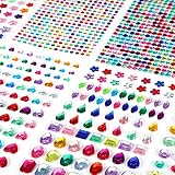 Wikrtoria ジュエリー シール ラインストーン ステッカー 貼り紙 ジュエルステッカー キラキラ 3Dダイヤモンド シート クリスタル ジェム ステッカー 9枚 貼り紙 DIY手作り 手芸用品材料 デコパーツ 自己粘着性ジェムストーン ハンドメイド アクセサリー パーツ