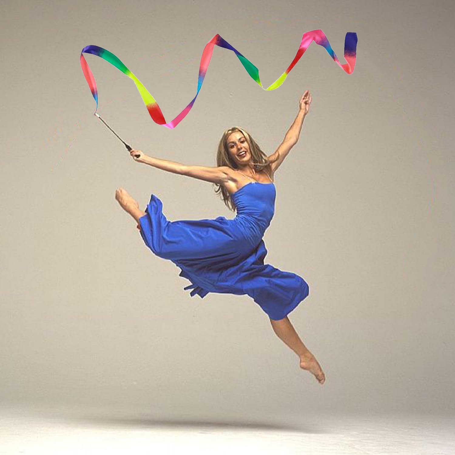 Cintas de Gimnasia Multicolores 2 Metros para Danza, Gimnasia Rítmica, Circo, Ejercicios de Suelo, Competición