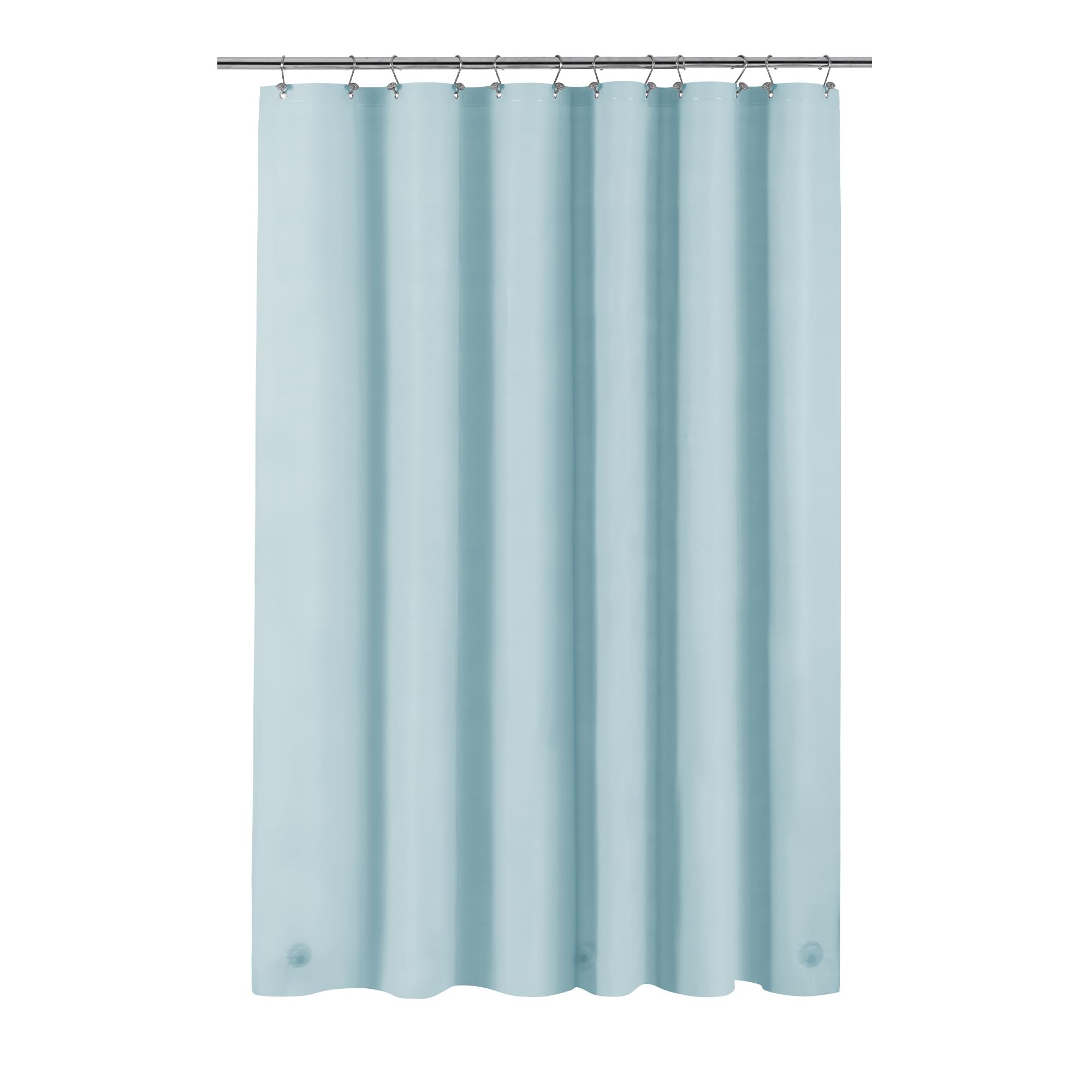Light Blue Shower Curtain Liner - Premium PEVA Shower Liner for Bathroom, BPA & PVC Free, No Chemical Smell, Lightweight Standard Size Bath Curtain with 3 Magnets, Metal Grommets - Light Blue