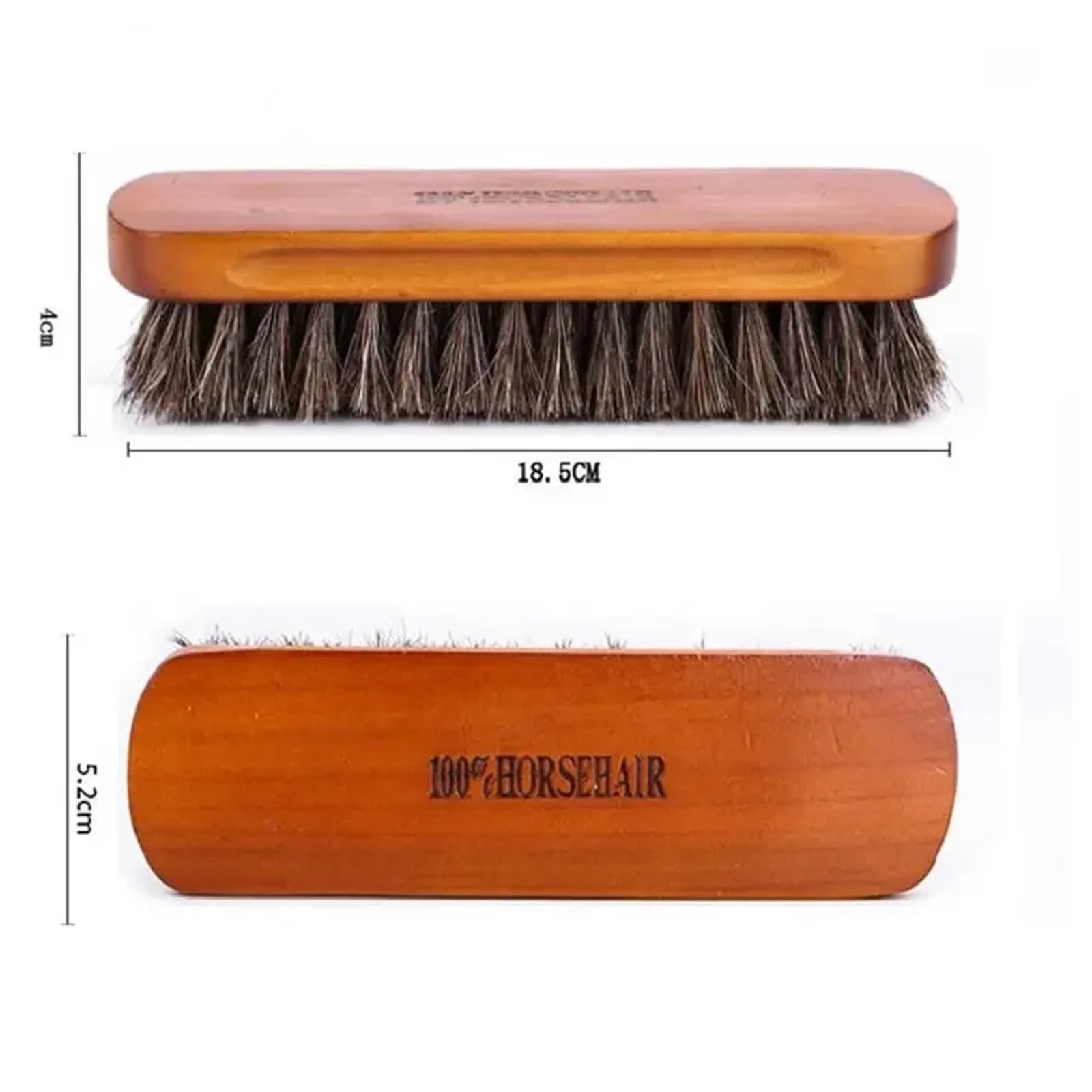 Große Schuhcremebürste aus Holz, Borstenhaarbürste, weiches Lederpolierwerkzeug, saubere Glanzbürste Schuhbürste(3pcs)