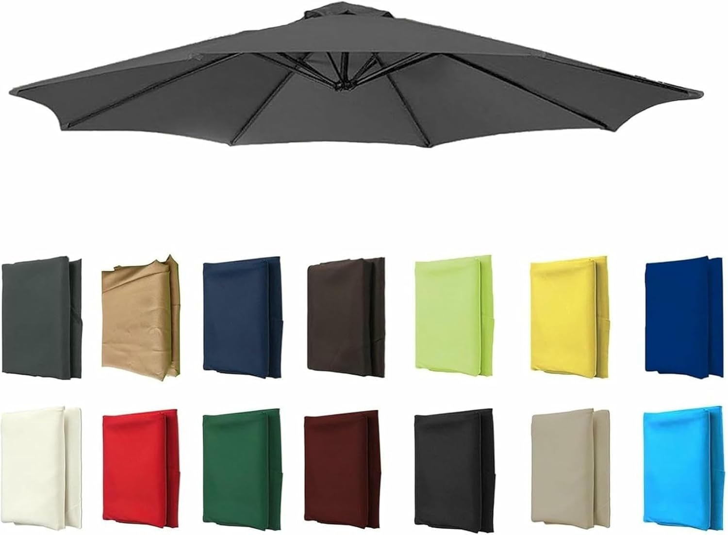 Patio Umbrella Replacement Canopy Square Cantilever Top Cover Outdoor,Replacement Canopy for 6/8 Arm Parasol Umbrella Waterproof UV Resistant Polyester Fabric Cover Durable Sunshade Canopy f