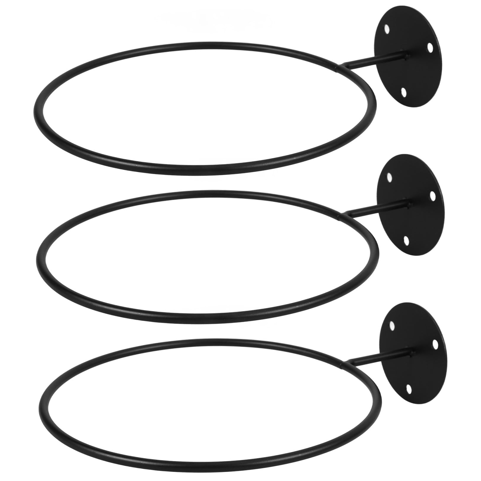 Soporte de Hierro Negro para Balones Deportivas, Estante de Almacenamiento Resistente y Firme para Balones de Fútbol, Paquete de 3 Unidades para Uso en Pared