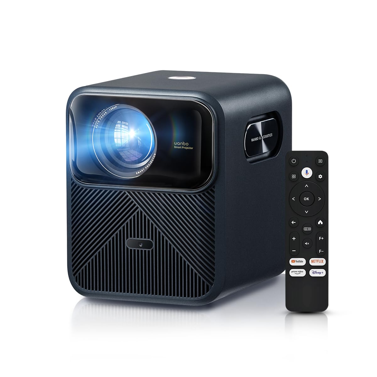 [Google TV/ 1200 ANSI/ HDR 10] Wanbo Mozart 1 Pro 4K Smart Projector with WiFi and Bluetooth. Outdoor & Home Movie Proyector, 20W Speakers, 1080P Auto Focus & Keystone, (2025)