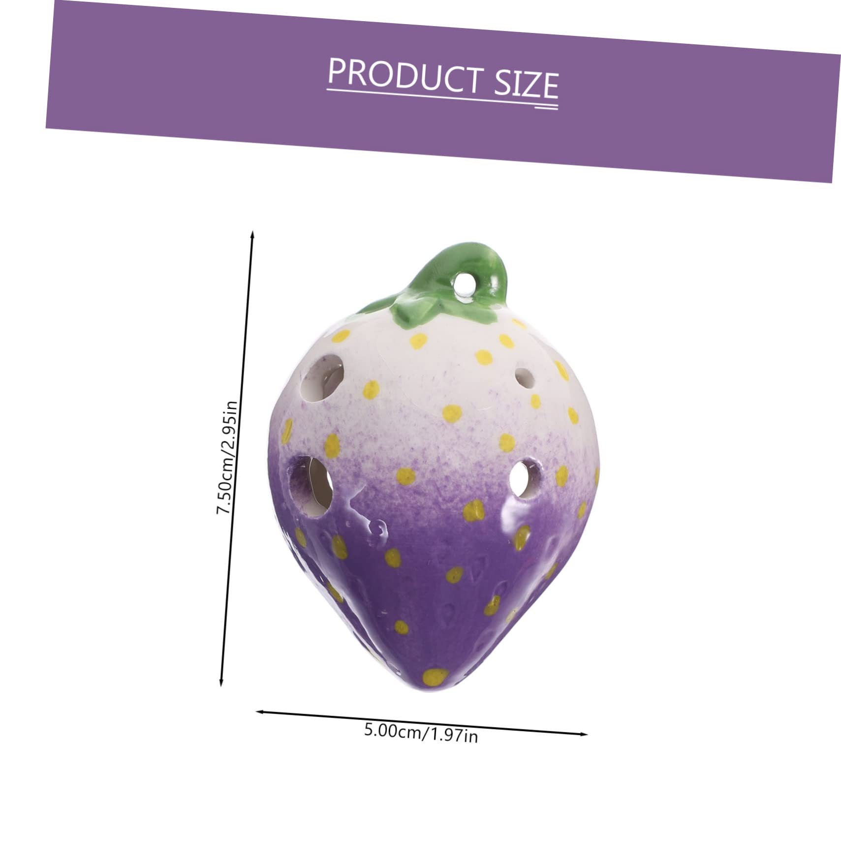 Yardwe Strawberry Shaped 6-hole Ocarina Beginner's Wind Instrument Ceramic Material Random Color