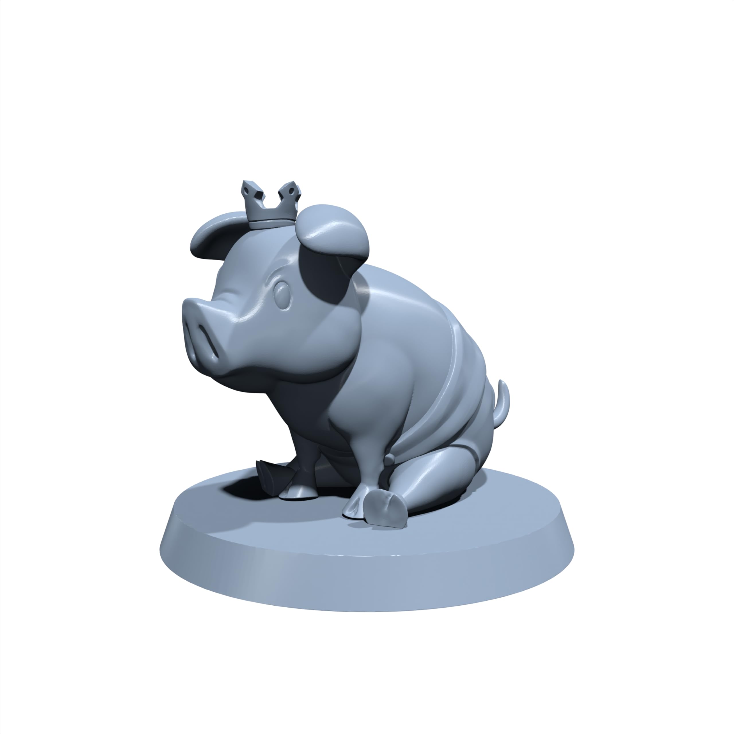 Generic Princess Piglette | Cursed Princess | Pig miniature for Tabletop games like D&D and War Gaming| Dungeons and Dragons Mini | RN estudio No Base, Gray