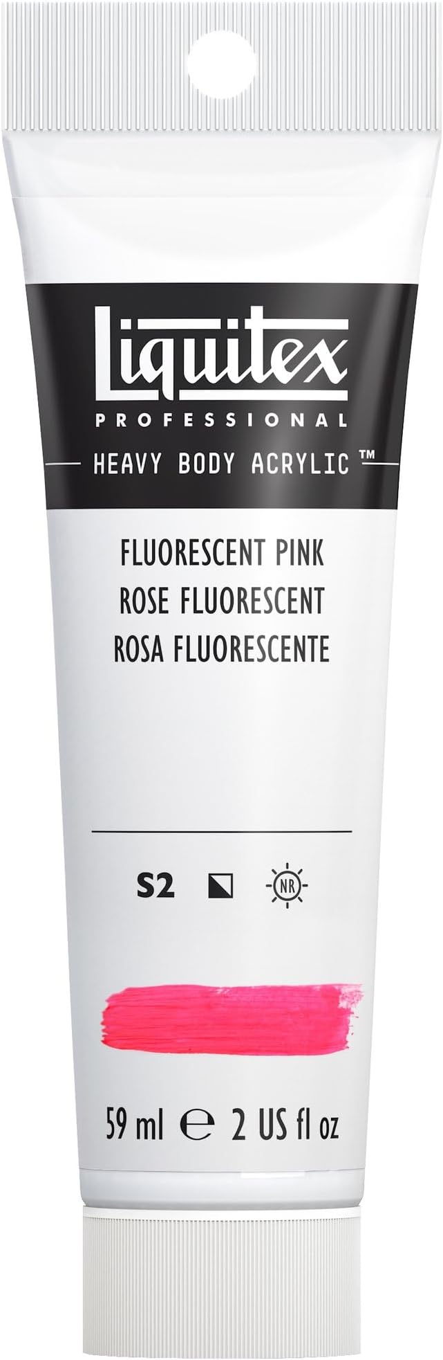 Professional Heavy Body Acrylic Paint, 2-oz (59ml) Tube, Fluorescent Pink