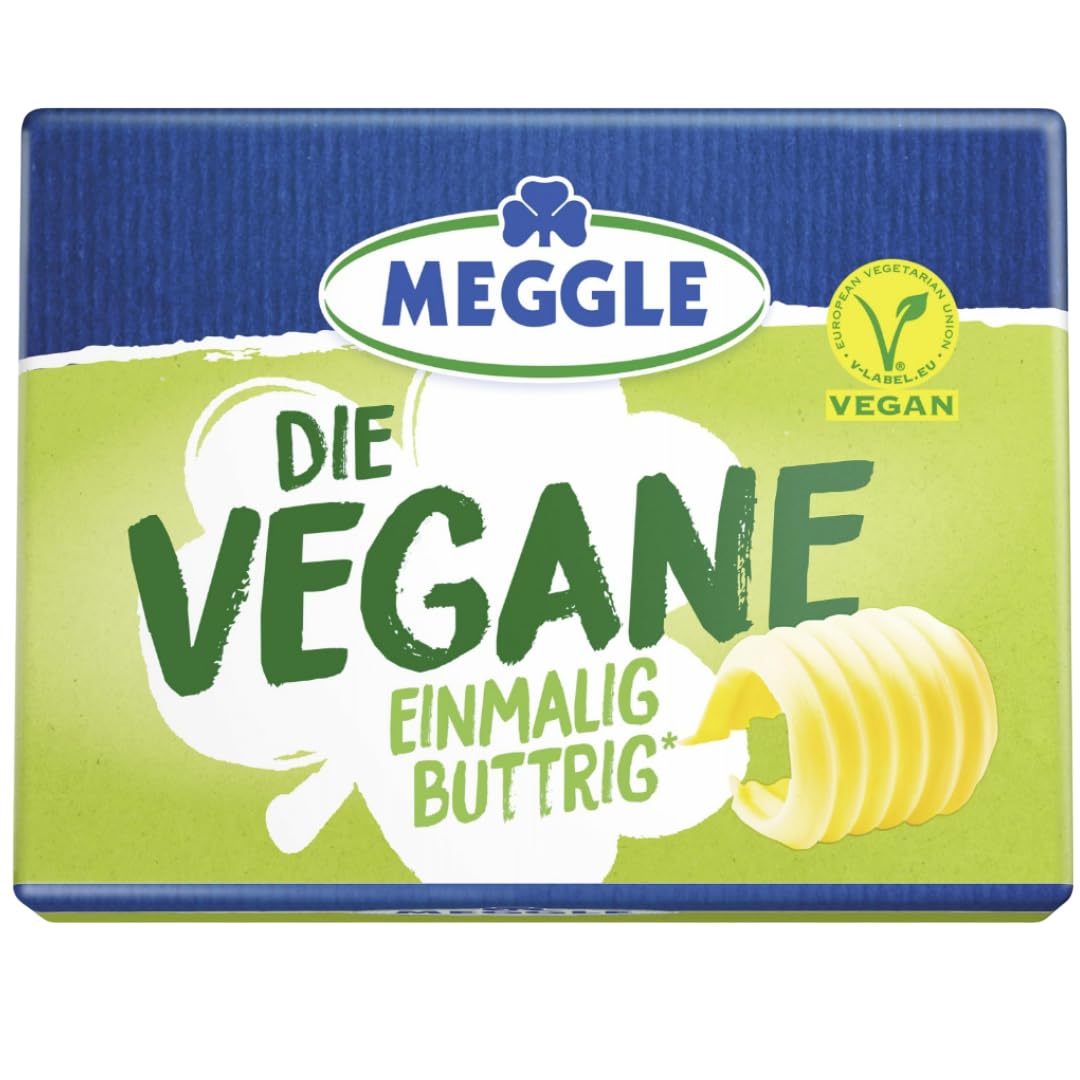 MEEGLLE Vegane Butter – 250 g Block | pflanzliche Margarine für Brot & Kochen, 4 Er