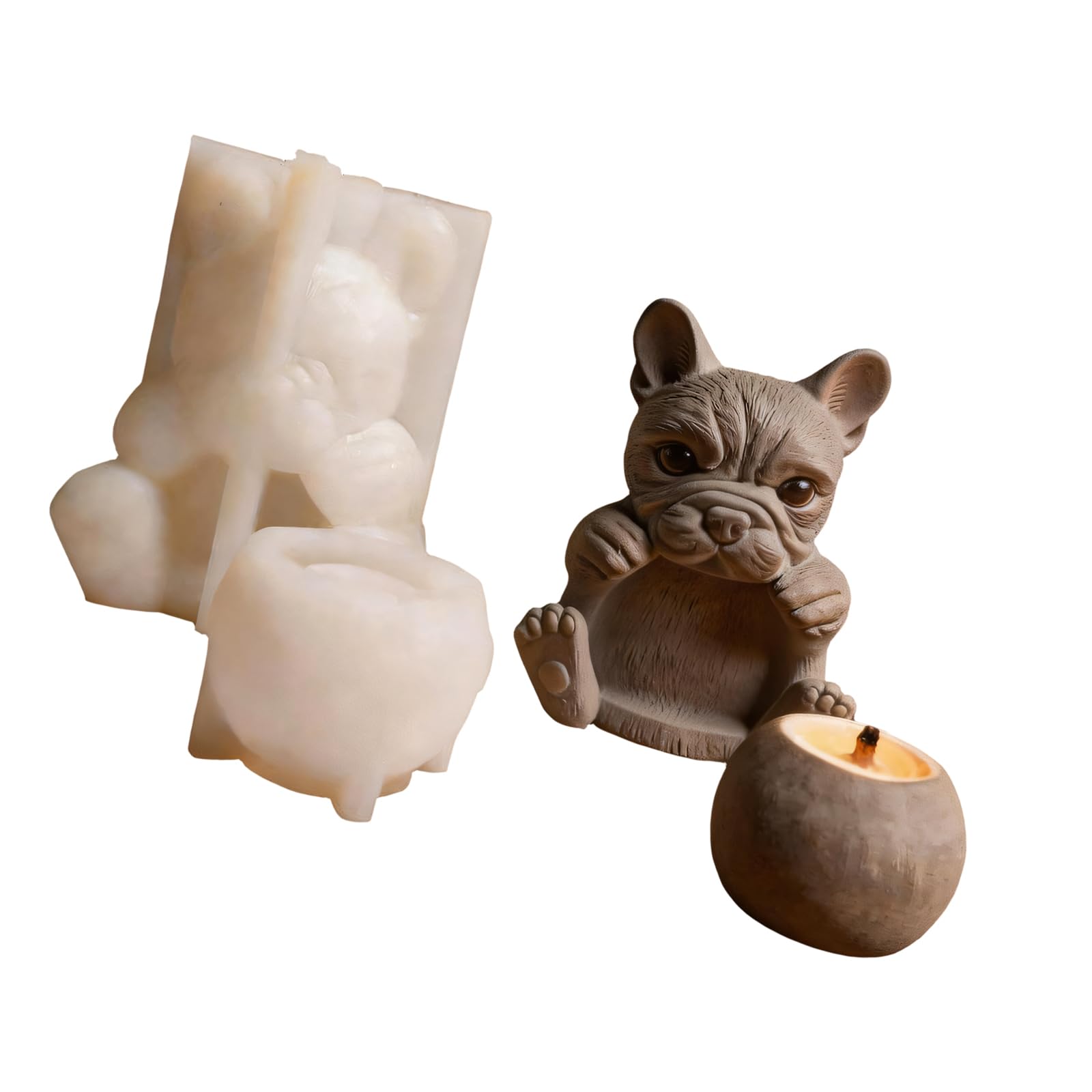 Moule silicone chien pour créer des pots décoratifs de salon
